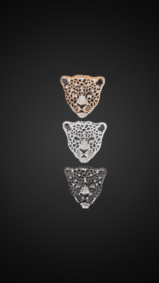 Studded Leopard Brooch